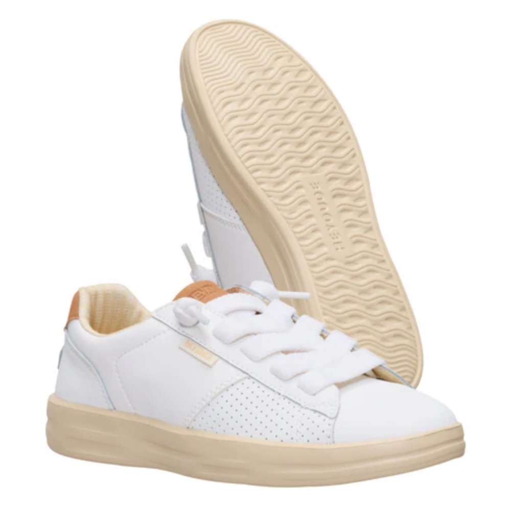 Hey Dude White and Tan Women's Sneakers